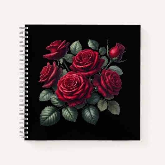 Red Gothic Roses Notitieboek (Voorkant)