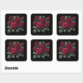 Red Gothic Roses Vierkante Sticker (Vel)