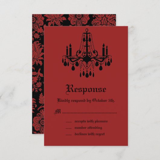 Red Gothic RSVP (Voorkant / Achterkant)