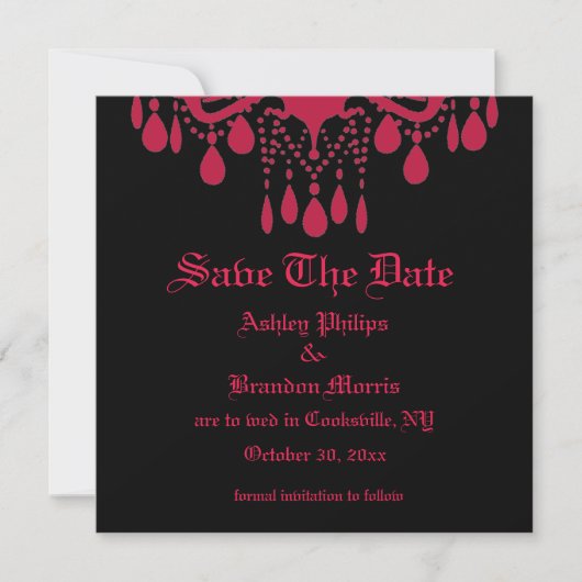 Red Gothic Save the Date (Voorkant)