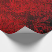 Red Gothic Victoriaans Damask Vintage Wallpaper Cadeaupapier (Hoek)