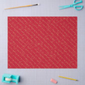 Red Goud Kerst Typografie Patroon#36 ID1009 Tissuepapier (Craft)