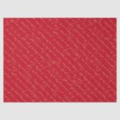 Red Goud Kerst Typografie Patroon#36 ID1009 Tissuepapier (Voorkant)
