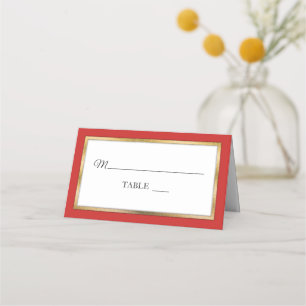 Red   Goud   Witte Eenvoudige Elegante Plaatskaart Plaatskaartje