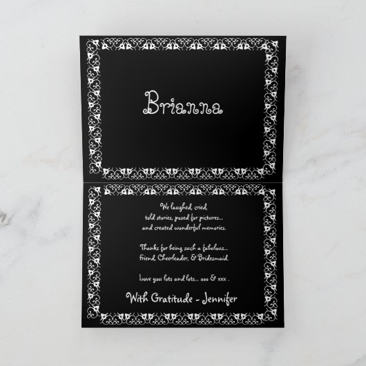 RED Gown & Lace - DANK U bruidsmeisje Bedankkaart (Binnen)