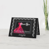 RED Gown & Lace - DANK U bruidsmeisje Bedankkaart (Achterkant)