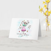 Red Gowned Angel brengt harten mee met vredesticht Kaart (Gele Bloem)