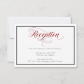 Red Graceful Script Wedding Reception Kaart (Voorkant)