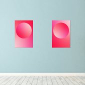 Red Gradient Circle Vignette Abstract Design Muurkunst Sets (Houten vloer)
