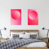 Red Gradient Circle Vignette Abstract Design Muurkunst Sets (Slaapkamer)