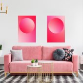Red Gradient Circle Vignette Abstract Design Muurkunst Sets (Woonkamer)