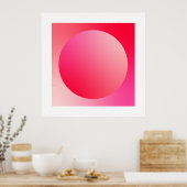 Red Gradient Circle Vignette Abstract Design Poster (Keuken)