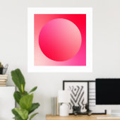 Red Gradient Circle Vignette Abstract Design Poster (Thuiskantoor)