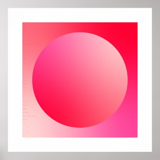 Red Gradient Circle Vignette Abstract Design Poster (Voorkant)