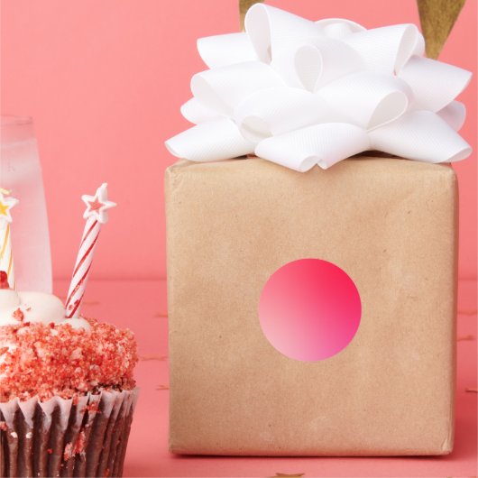 Red Gradient Circle Vignette Abstract Design Ronde Sticker (Feest)