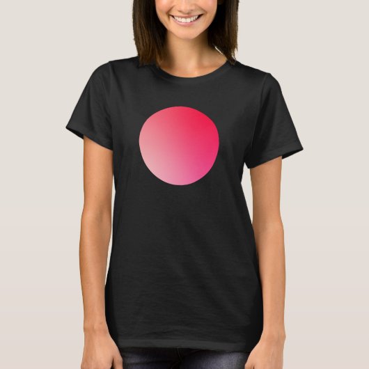Red Gradient Circle Vignette Abstract Design T-shirt (Voorkant)