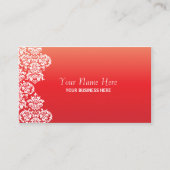 Red Gradient Damask Visitekaartje (Voorkant)