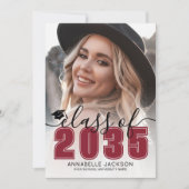 Red Graduate Photo Graduation Aankondiging (Voorkant)