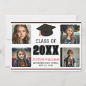 Red Graduation  Announcement Aankondiging (Voorkant)
