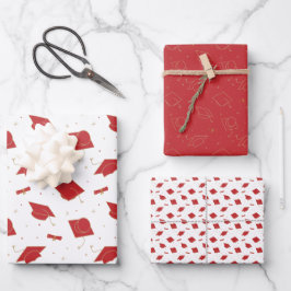 Red Graduation Cap Toss Inpakpapier Vel