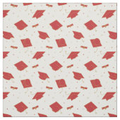 Red Graduation Cap Toss Stof (Swatch)