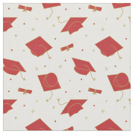 Red Graduation Cap Toss Stof