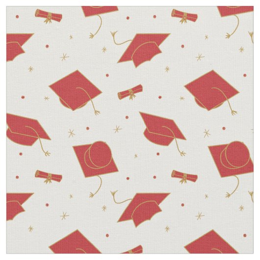 Red Graduation Cap Toss Stof (Close Up)