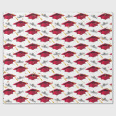 Red Graduation Caps with Diplomas Cadeaupapier (Vlak)