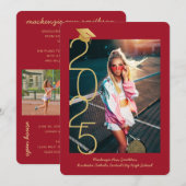 Red Graduation Photo 2023 Open House Invitation Aankondiging (Voorkant / Achterkant)