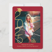 Red Graduation Photo 2023 Open House Invitation Aankondiging (Voorkant)