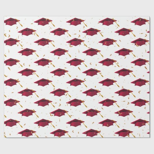 Red Gradus en Gold Confetti Cadeaupapier (Vlak)