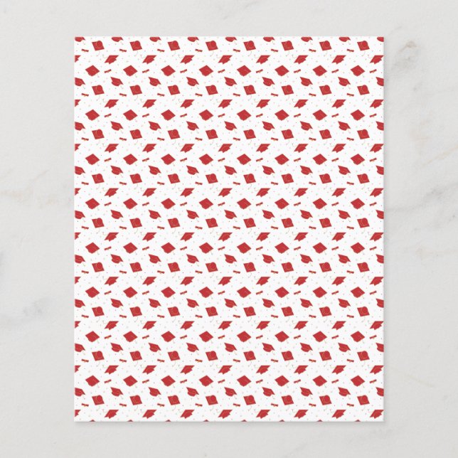 Red Graduy Cap Toss Scrapbook Paper (Voorkant)