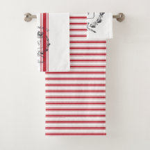 Red Grain Sack Stripe  Family Crest