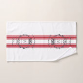 Red Grain Sack Stripe  Family Crest Bad Handdoek (Handdoek)