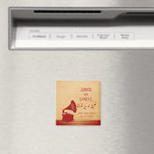 Red  Gramophone Save the Date Magnet (Insitu (Vaatwasser))