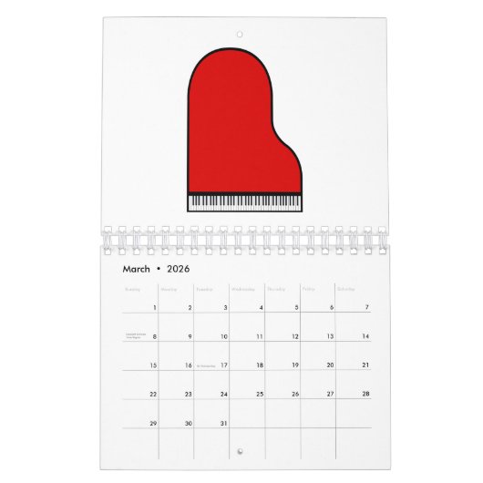 Red Grand Piano Kalender (Mar 2026)