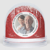 Red Grandpa Forever in Our Hearts Memorial  Sneeuwbol (Voorkant)