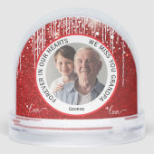Red Grandpa Forever in Our Hearts Memorial  Sneeuwbol (Achterkant)