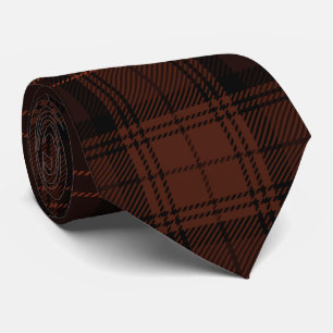 Red, Graphite, Van Cleef, Black Twill Tartan Neck Stropdas