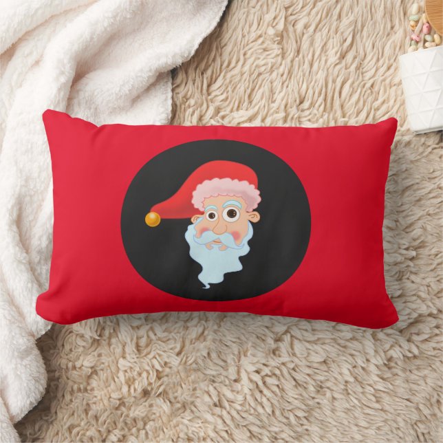 Red grappred CHRISTMAS SANTA LUMBAR Pillow Kussen (Deken)