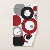 Red, Gray and Black Dots Bad Handdoek (Handdoek)