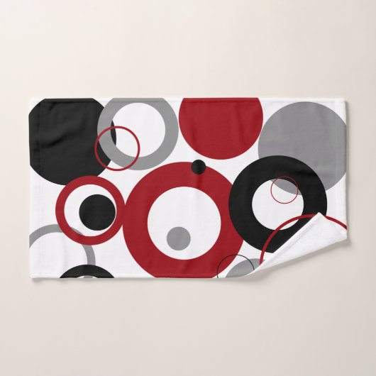 Red, Gray and Black Dots Bad Handdoek (Handdoek)