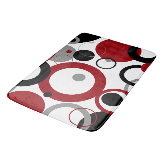 Red, Gray and Black Dots Badmat (Gekanteld)