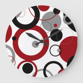 Red, Gray and Black Dots Grote Klok