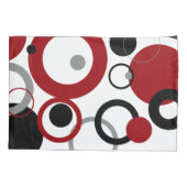 Red, Gray and Black Dots Kussensloop (Achterkant)