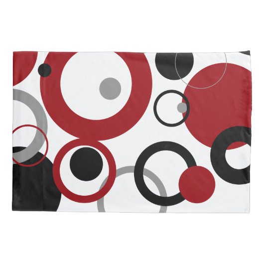 Red, Gray and Black Dots Kussensloop (Achterkant)