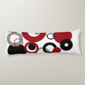 Red, Gray and Black Dots Lichaamskussen (Achterkant)