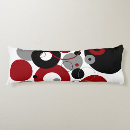 Red, Gray and Black Dots Lichaamskussen