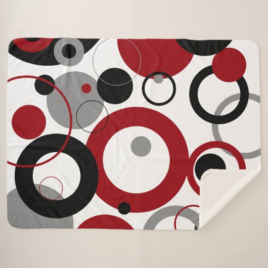 Red, Gray and Black Dots Sherpa Deken (Voorkant (horizontaal))