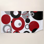 Red, Gray and Black Dots Strandlaken (Voorkant)